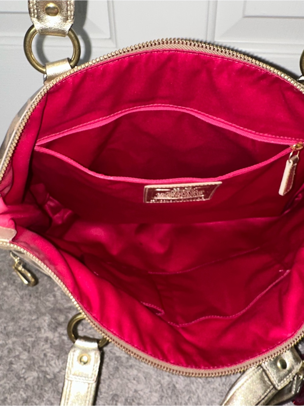 Coach Metallic Gold Signature Tote with Colorful Graphic Accents - Picture 5 of 6